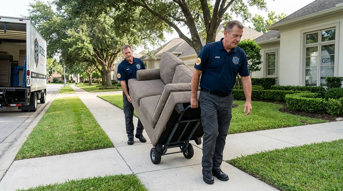 Local residential moving crew loading furniture in Norris, TN